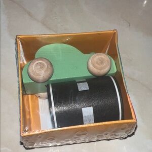 NIB 2pc Wooden car & road tape roll set